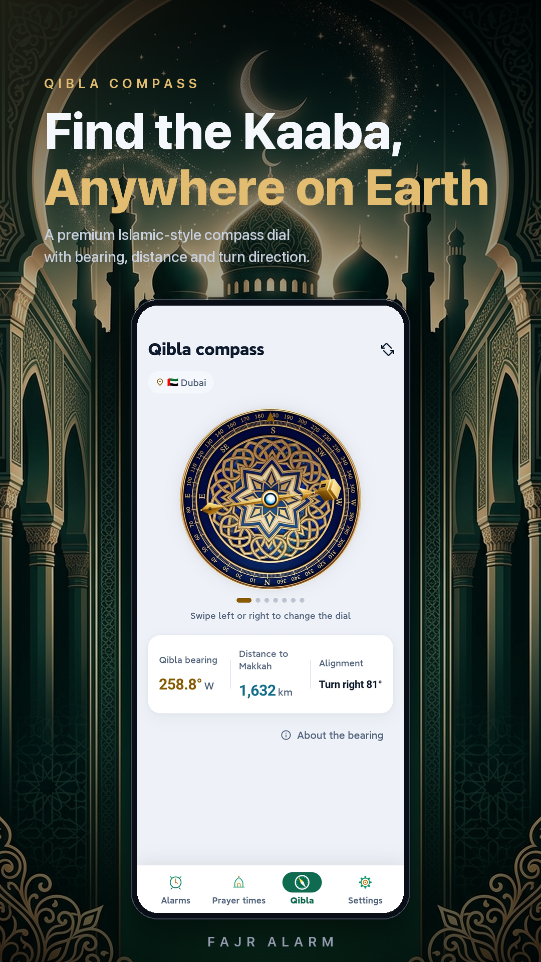 Qibla compass