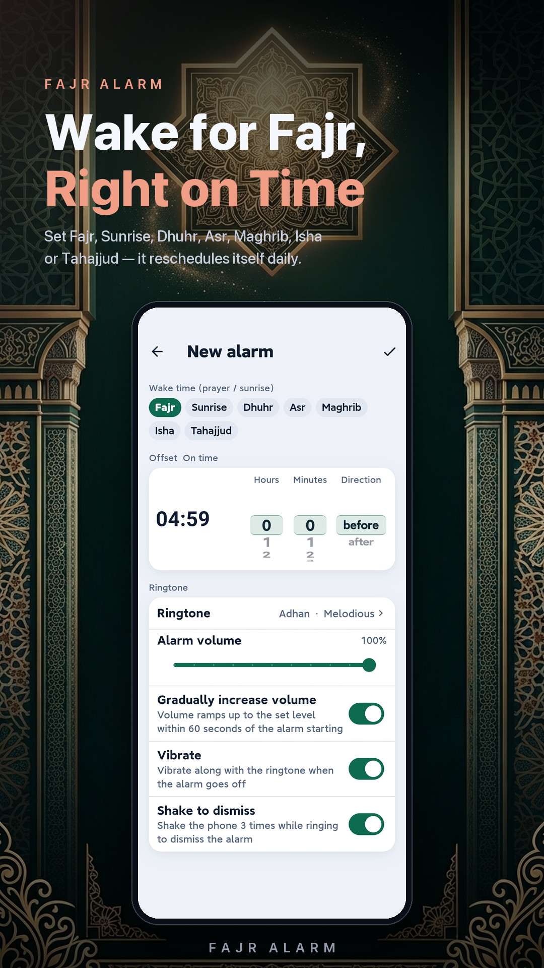New alarm editor